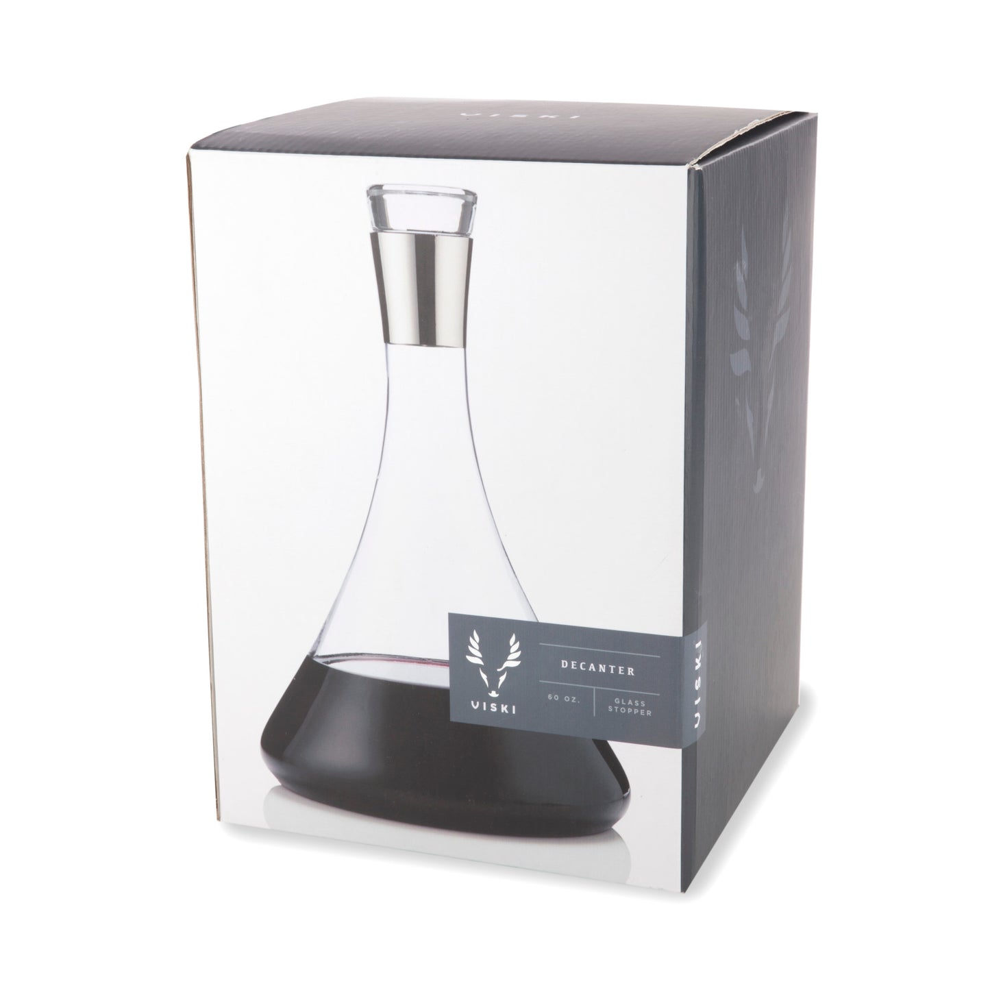 Irving 60 Oz Chrome-Rim Wine Decanter Viski
