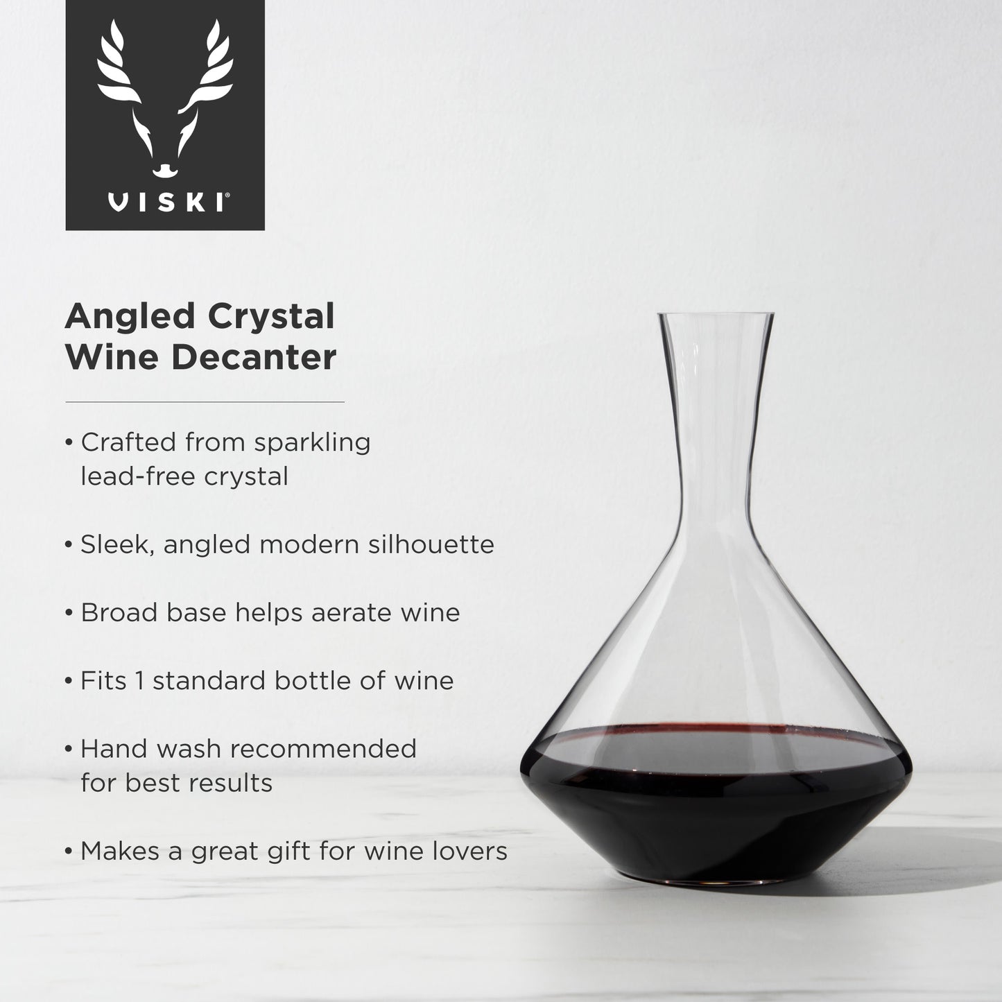 Raye 60 Oz Crystal Angled Wine Decanter Viski®
