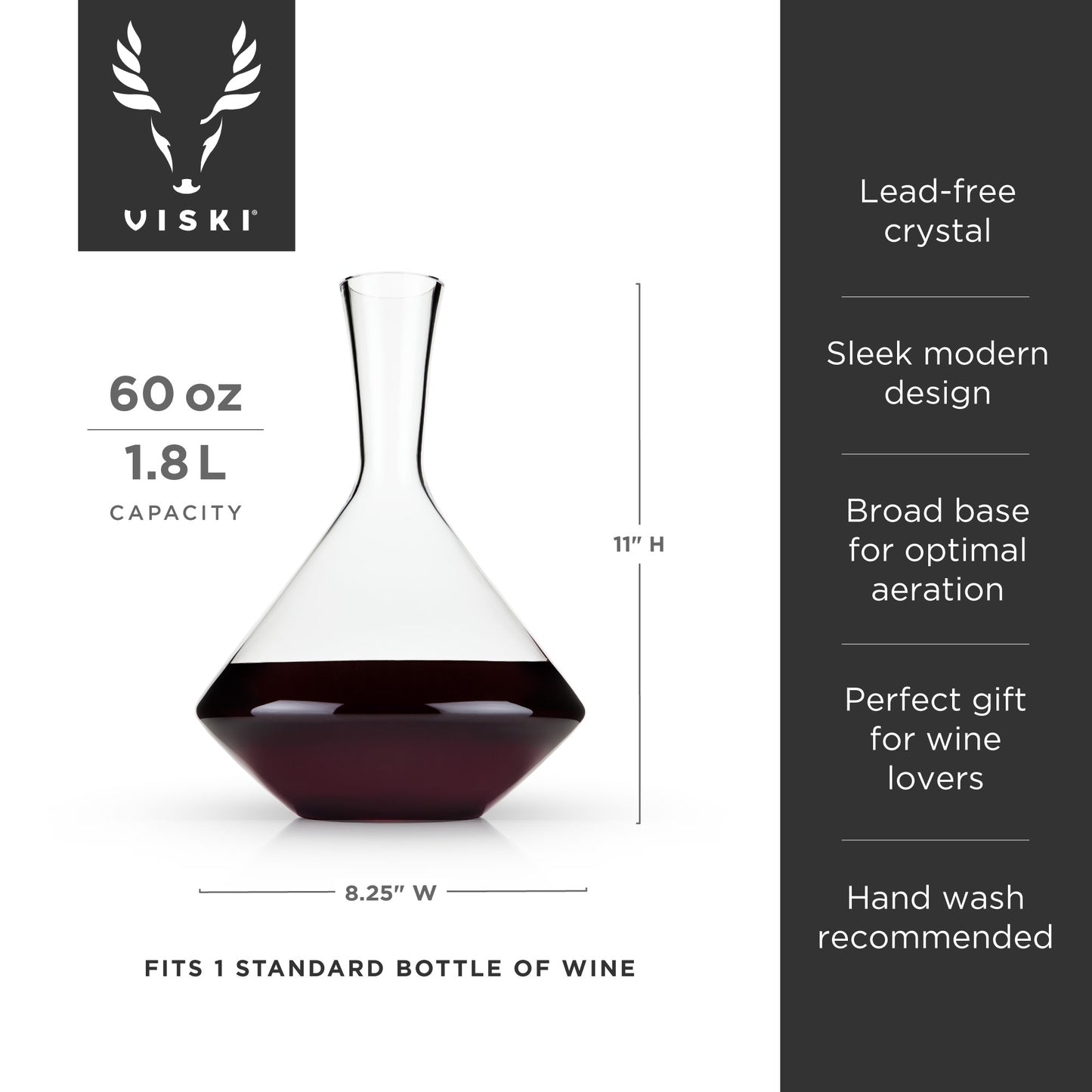 Raye 60 Oz Crystal Angled Wine Decanter Viski®