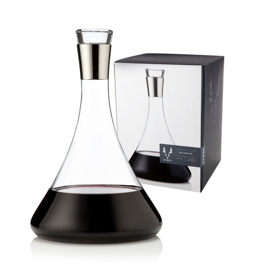 Irving 60 Oz Chrome-Rim Wine Decanter Viski
