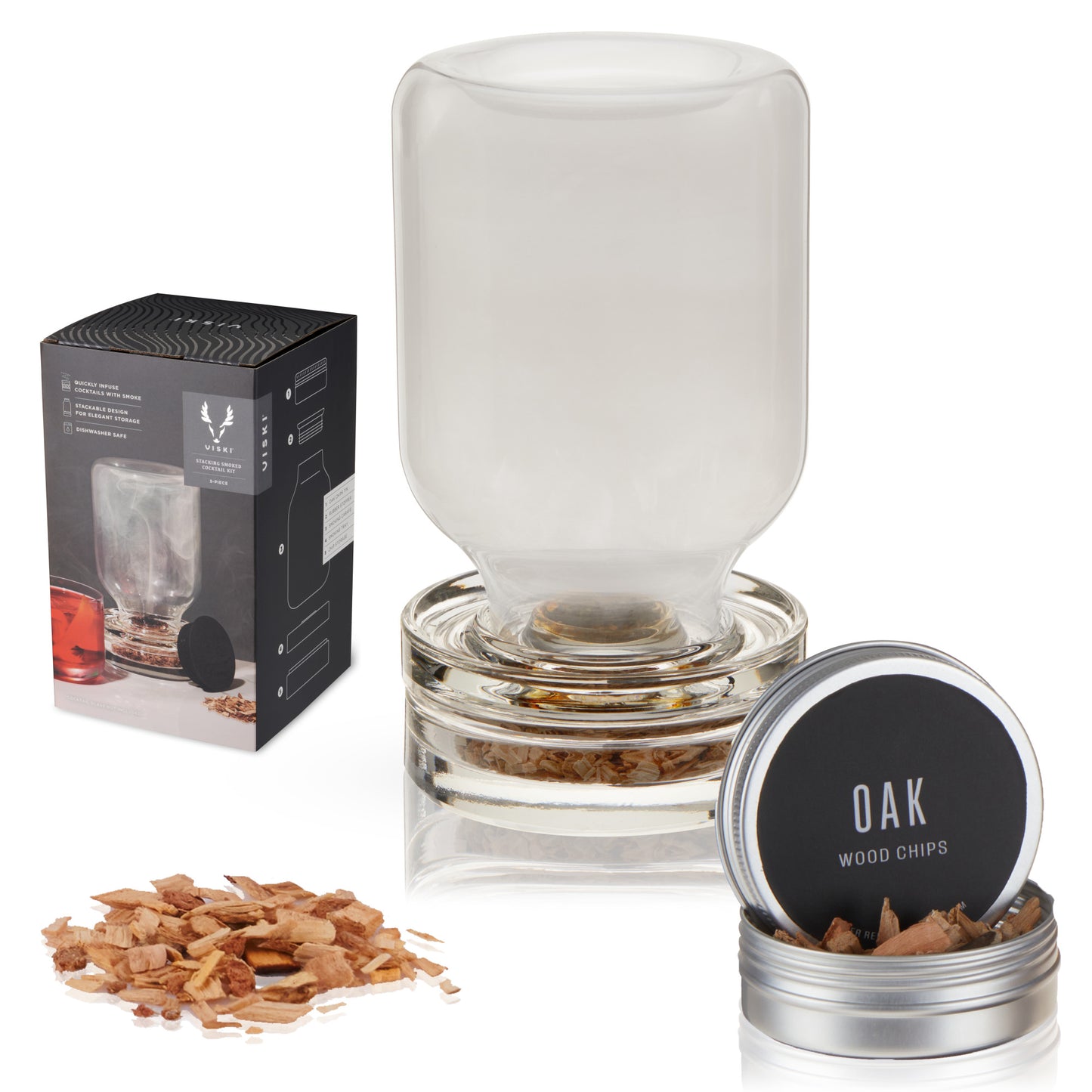 5 Piece Stacking Smoked Cocktail Kit Viski®