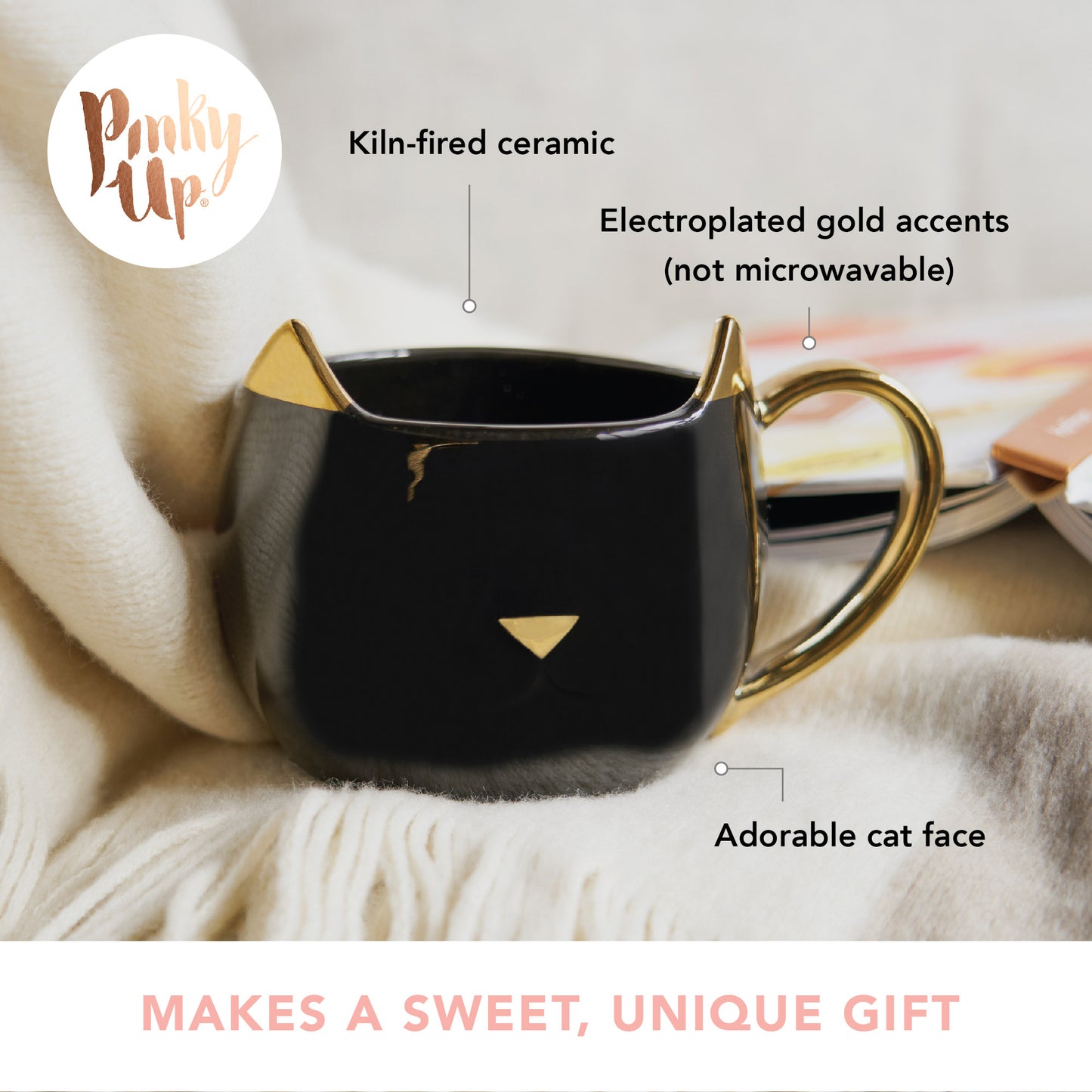 Chloe Black Cat Mug Pinky Up®
