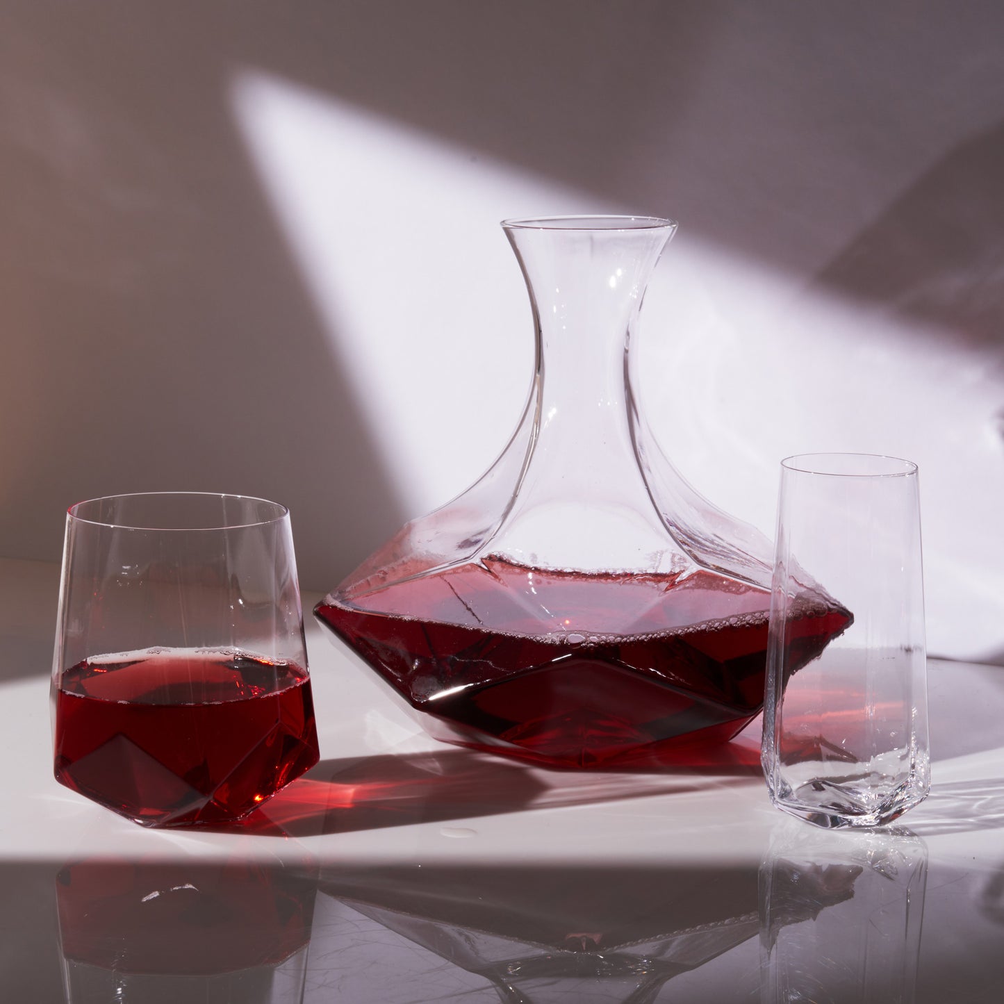 Seneca 64 Oz Crystal Faceted  Wine Decanter Viski®