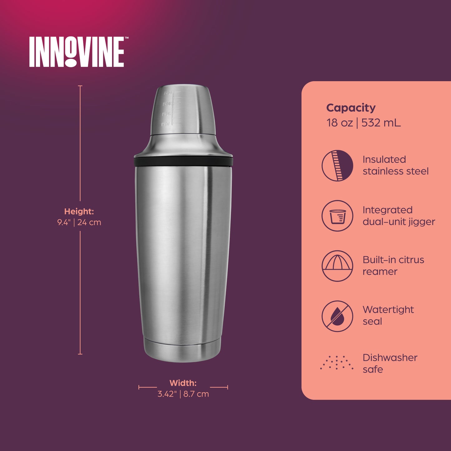 Double Walled Cocktail Shaker by Innovine