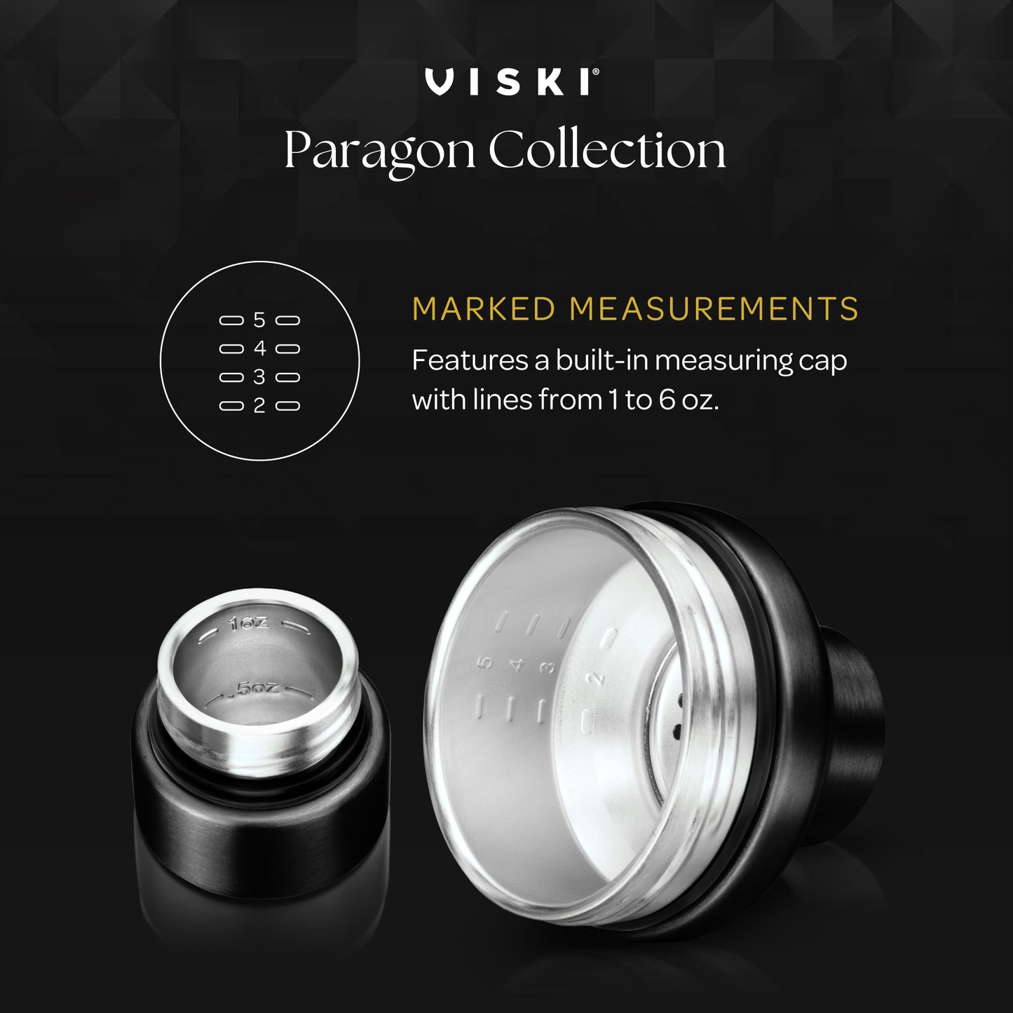Paragon Obsidian Stainless Steel Cocktail Shaker Viski®
