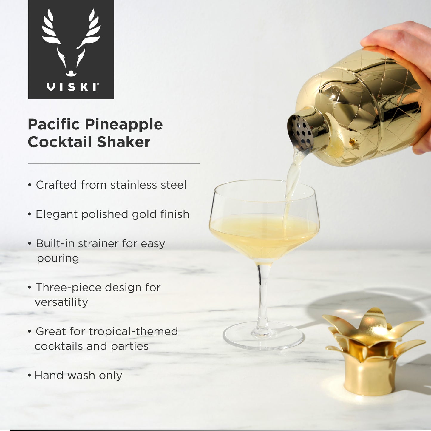 Pacific Gold Pineapple Shaker Viski®