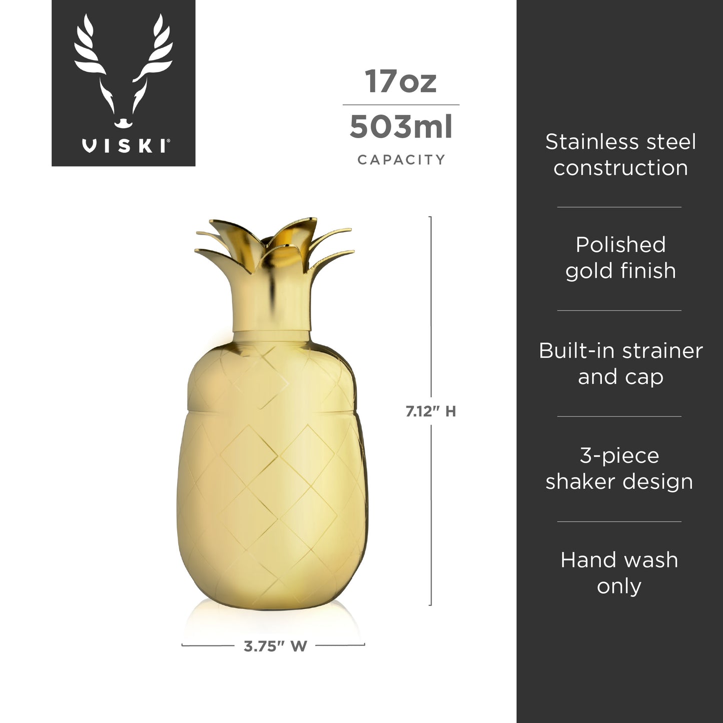 Pacific Gold Pineapple Shaker Viski®