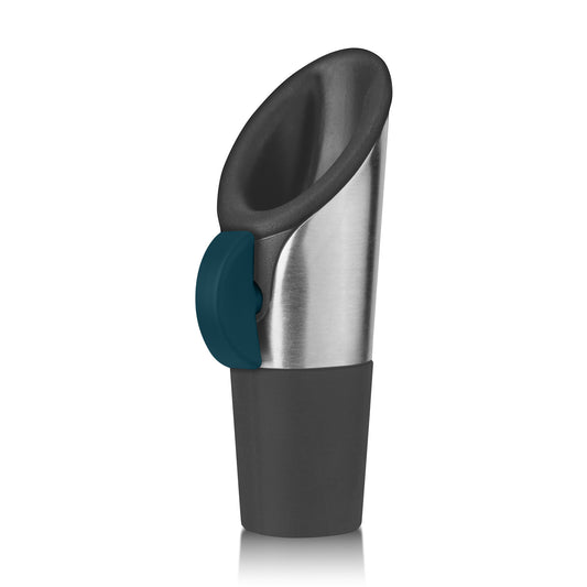 Wine Pourer and Stopper in Deep Teal by Innovine